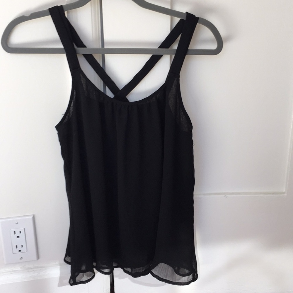 Black Express Criss Cross Layered Top